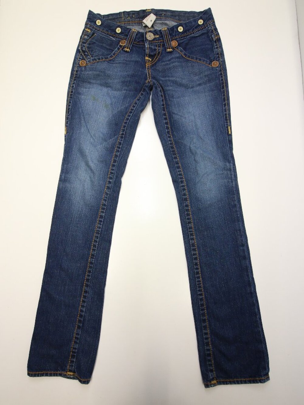 True Religion Low Rise Blue Jeans Womens 26 Made USA READ Blemish